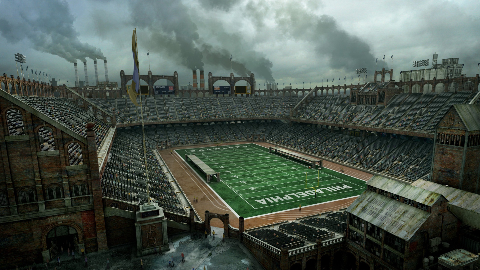 Старый футбольный стадион в Филадельфии