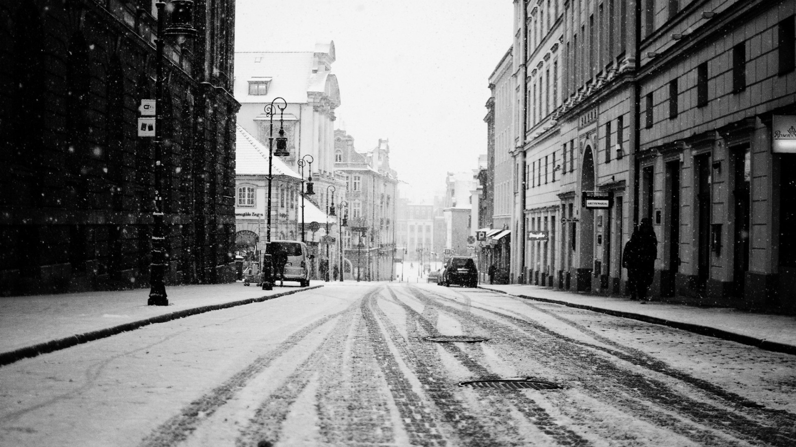 Улица в городе Познань, Польша