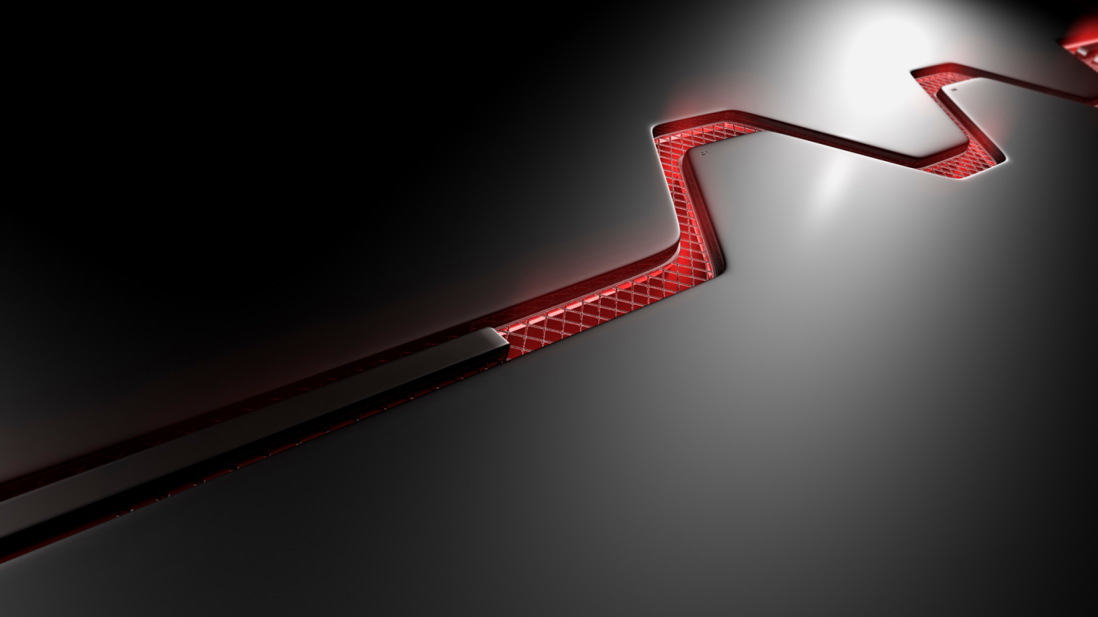 Красная решетка на корпусе компьютера