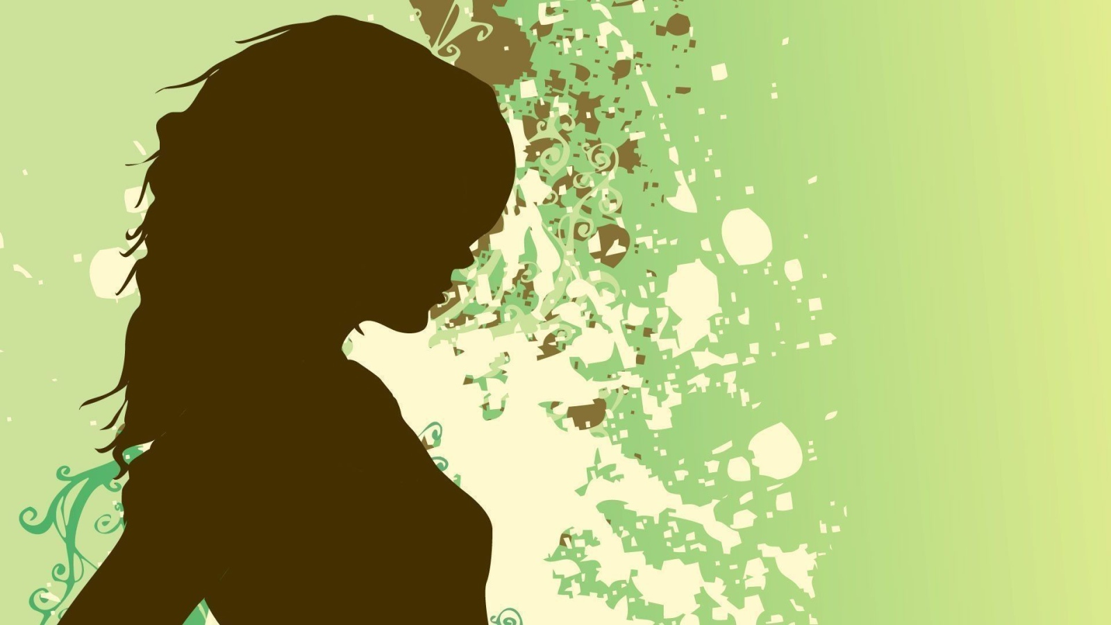 Коричневый силуэт девушки