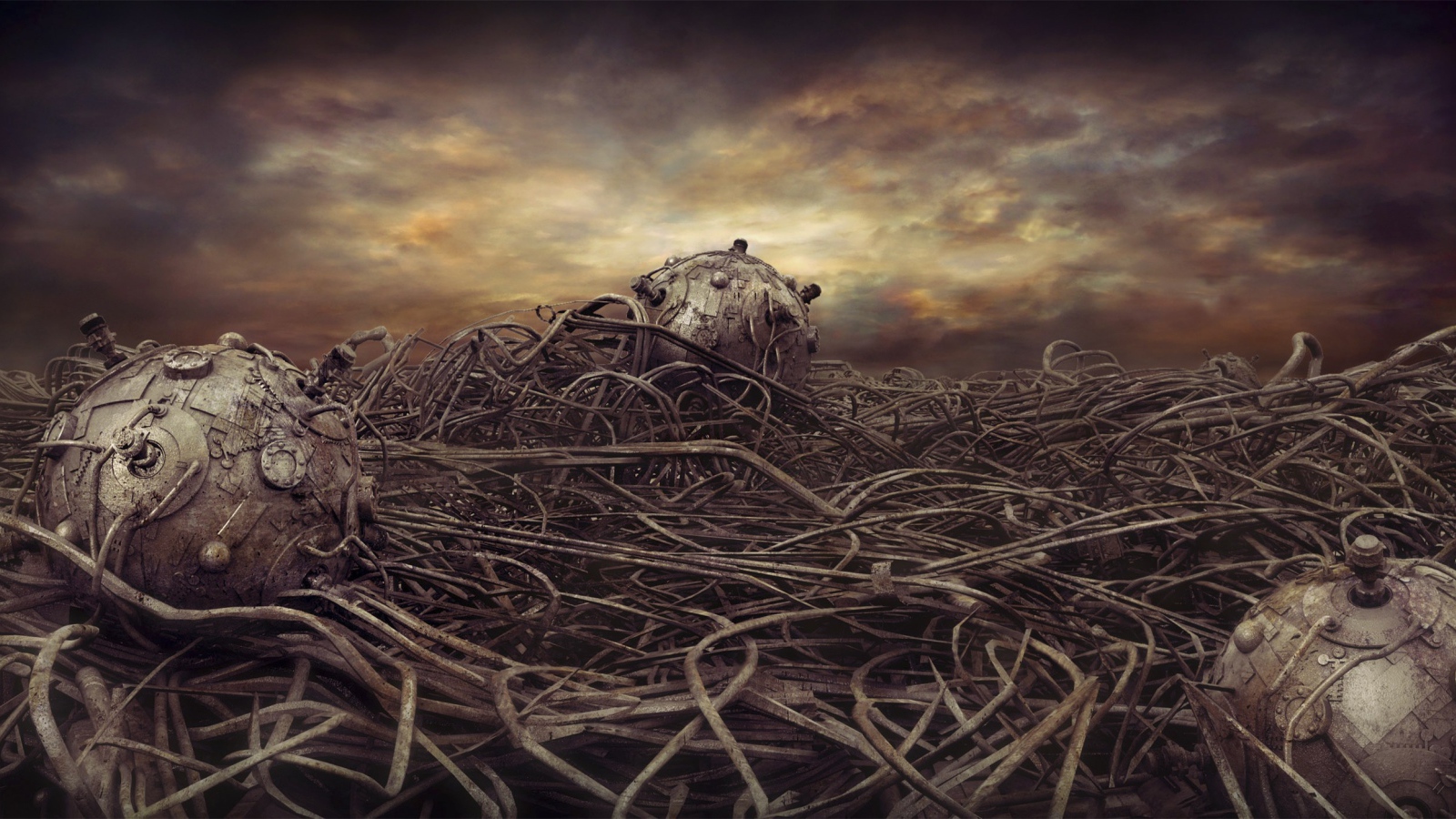 Переплетение проводов и механизмов