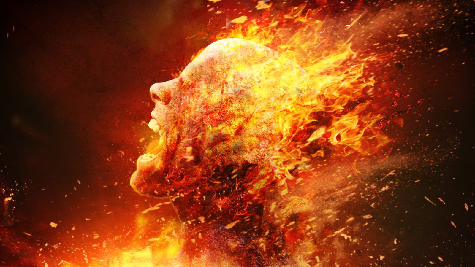 Голова человека из огня