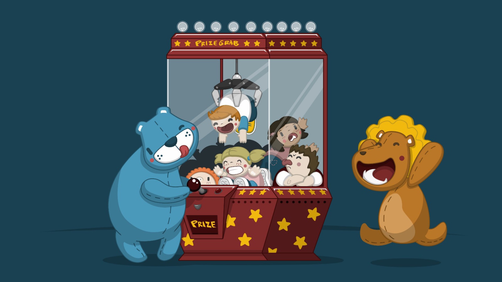 Игрушки пытаются выиграть детей