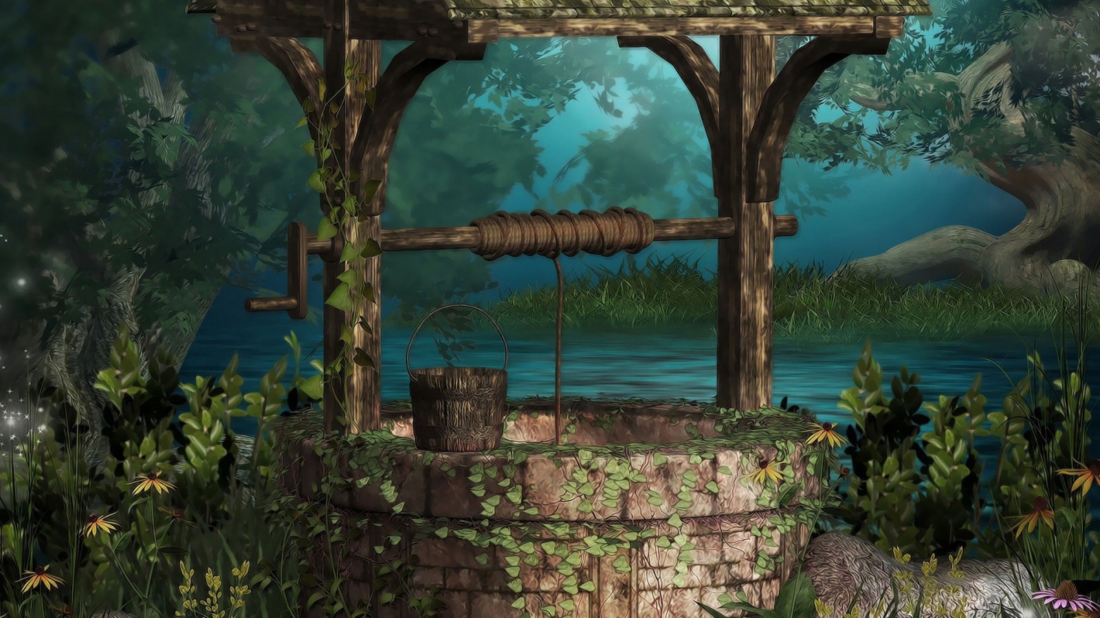 Каменный колодец у реки