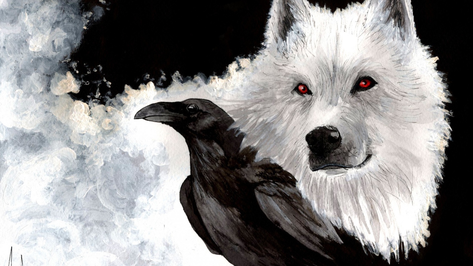 Белый волк и ворон