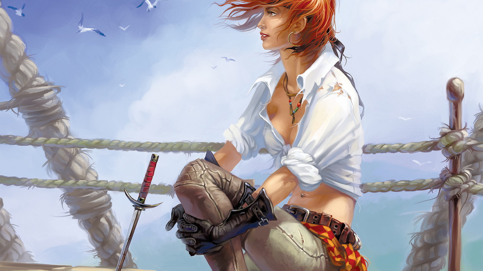 Девушка на корабле