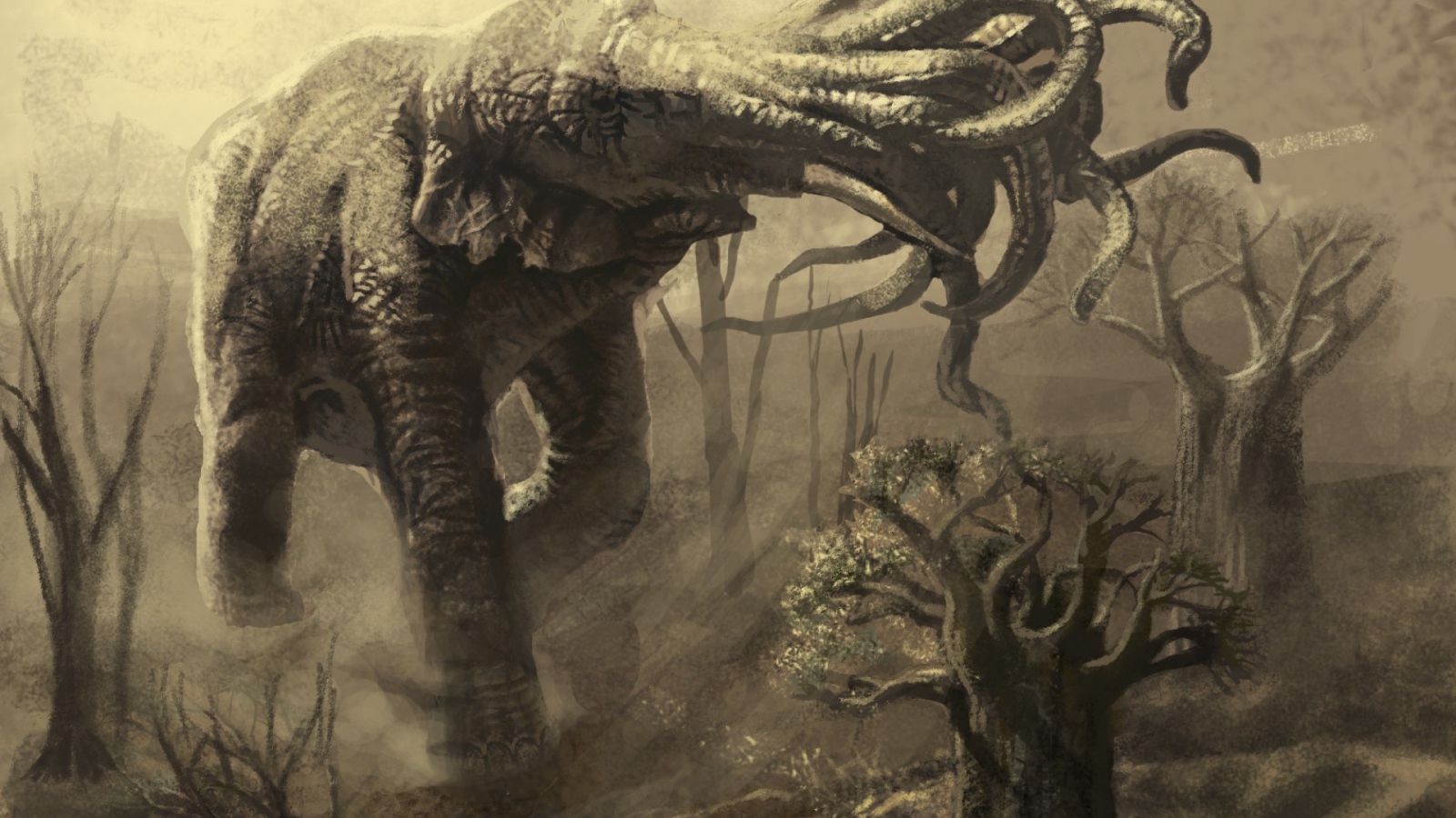 Слон с несколькими хоботами