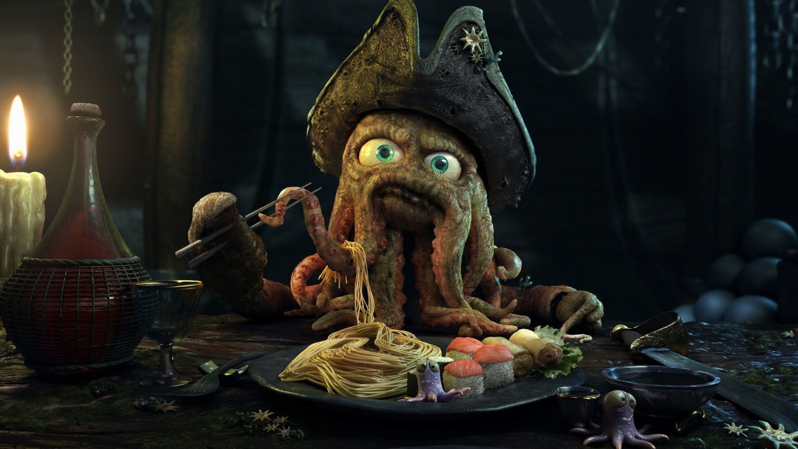 Спрут в шапке капитана, Пираты Карибского моря