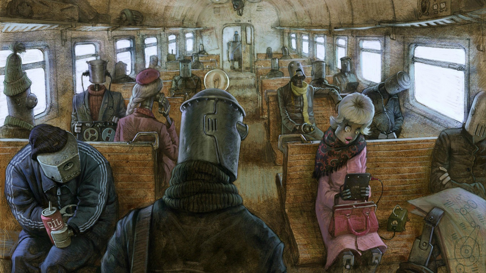 Роботы в пригородном поезде