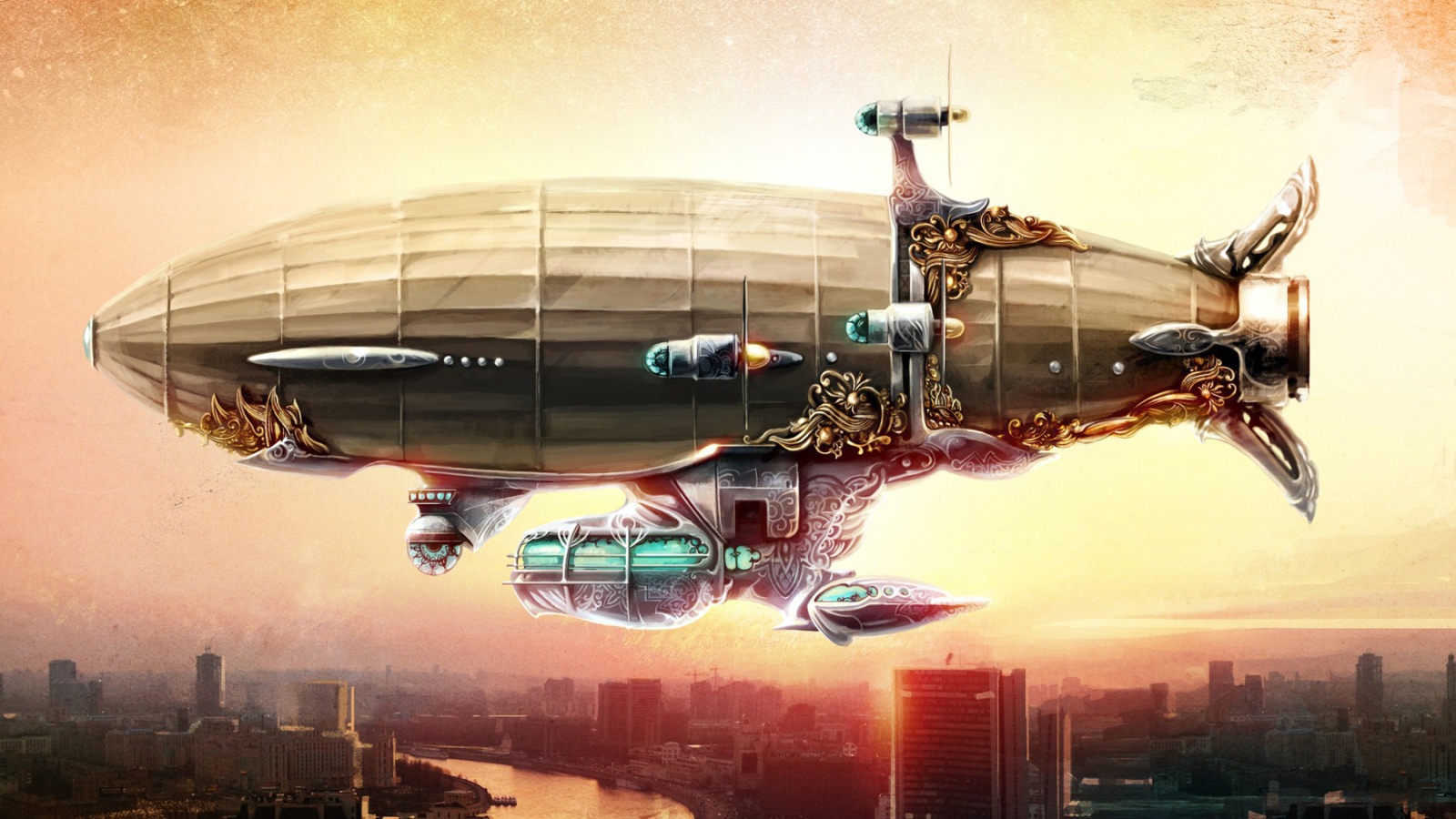 Дирижабль, стиль стимпанк