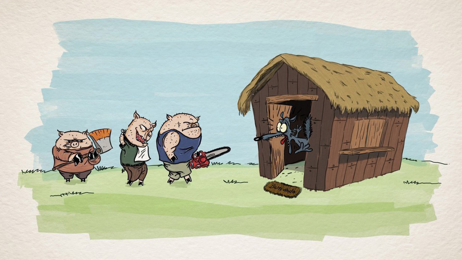 Поросята пришли в гости к волку