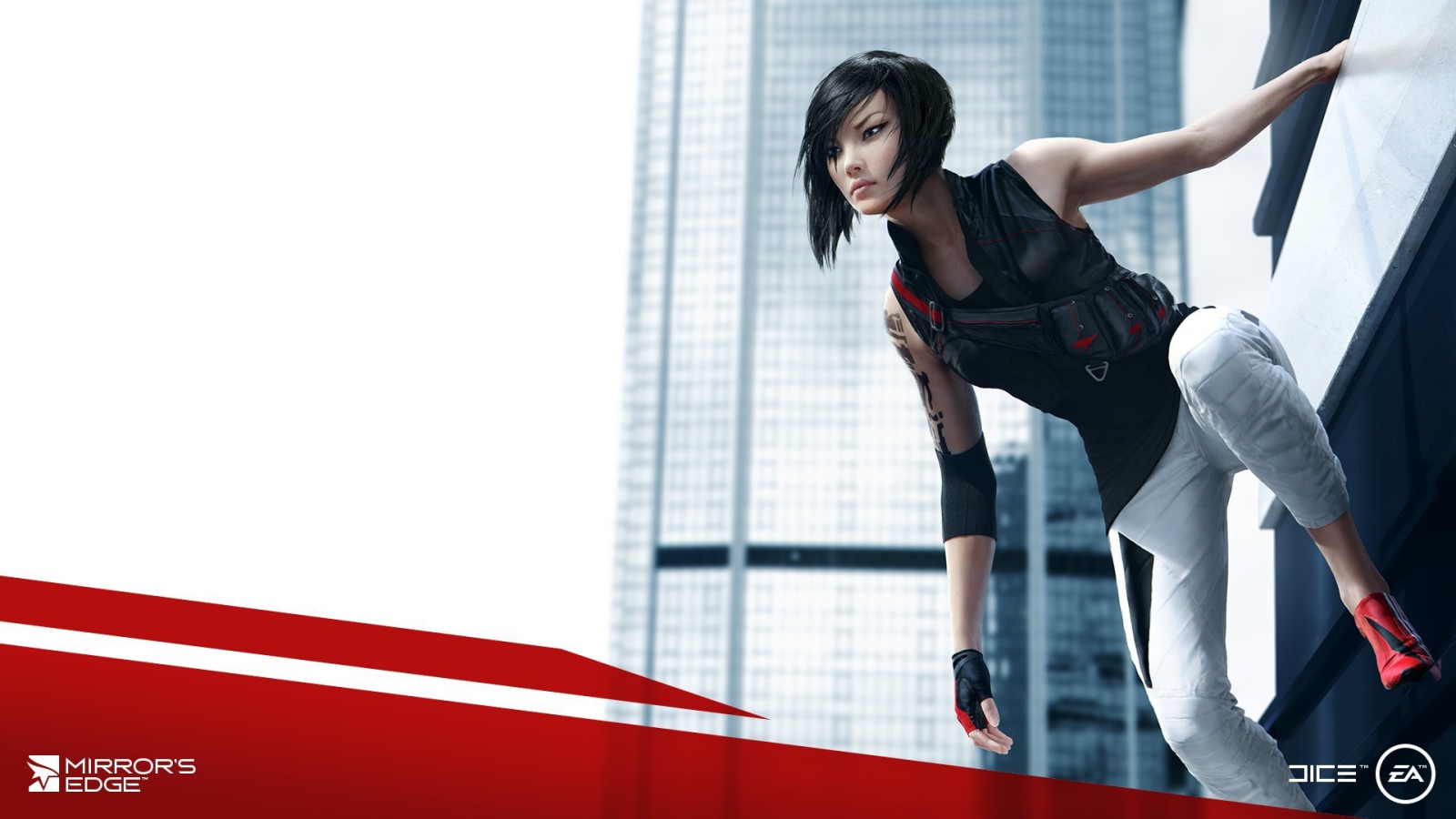 Брюнетка персонаж игры Mirror's Edge