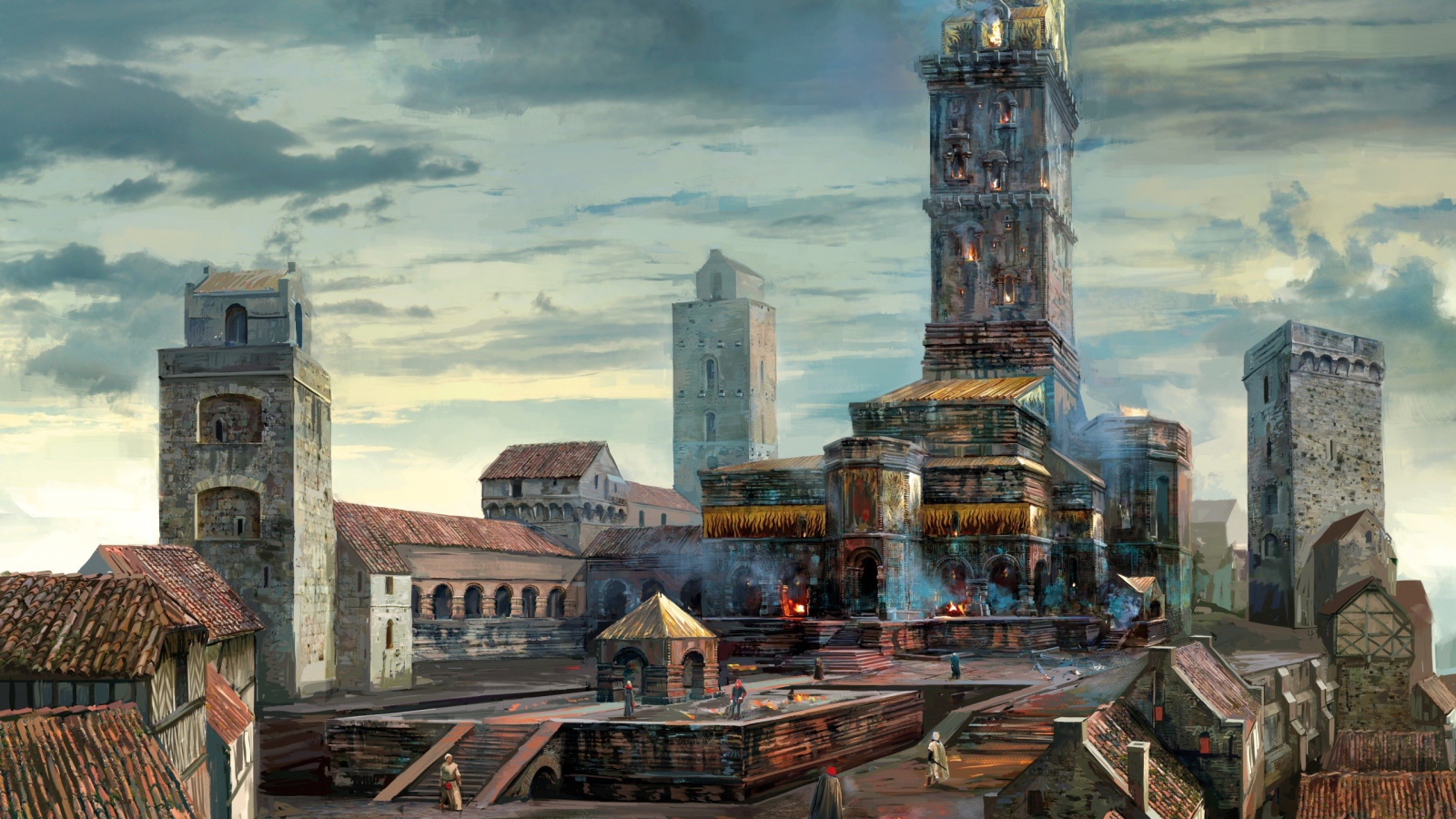 Городская площадь в игре The Witcher 3 Wild Hunt