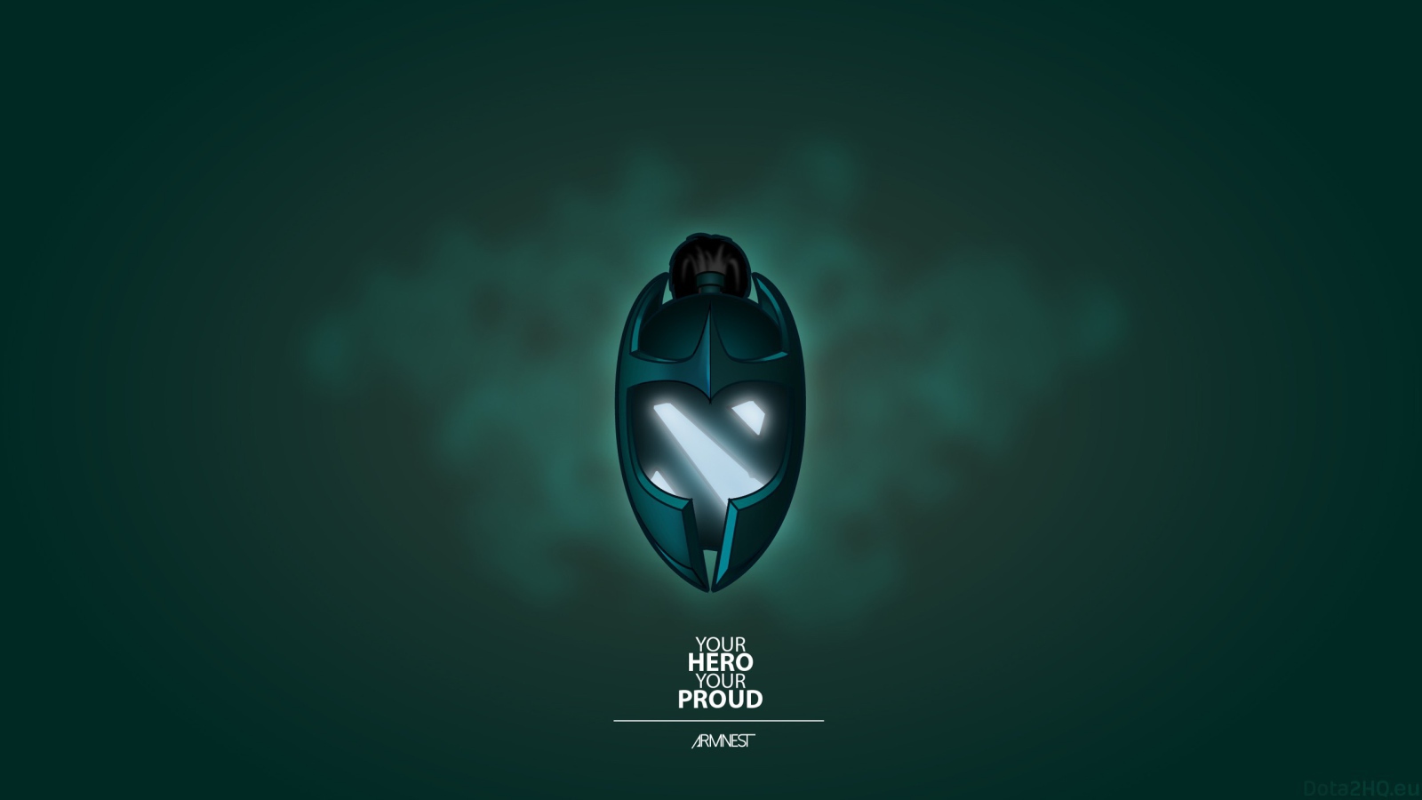 Маска из игры Dota 2, зеленый фон