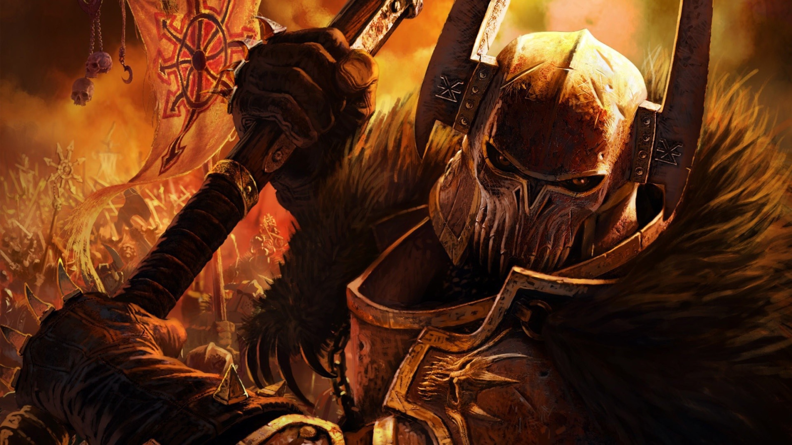 Суровый воин в игре Warhammer 40K