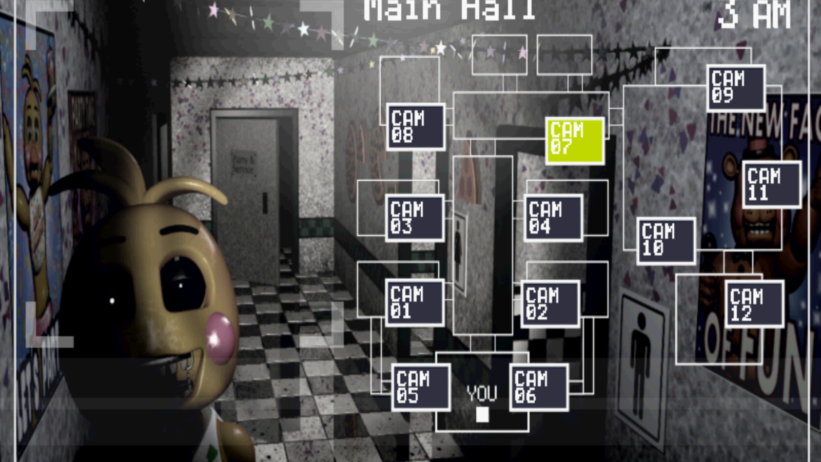 Интерфейс игры Five Nights at Freddy's