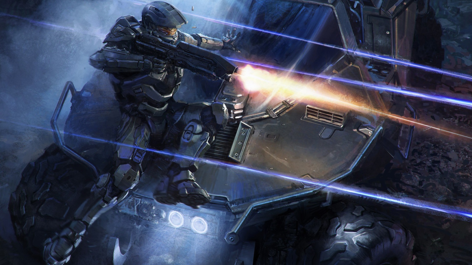 Солдат Мастер Чиф во время боя, игра Halo 5