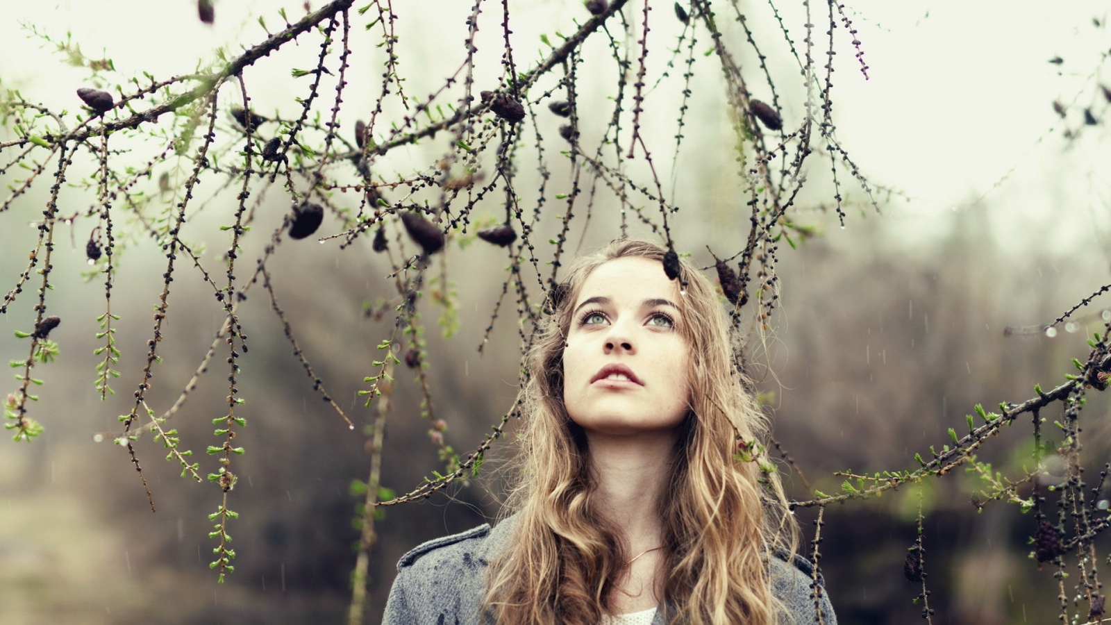 Девушка под лиственницей