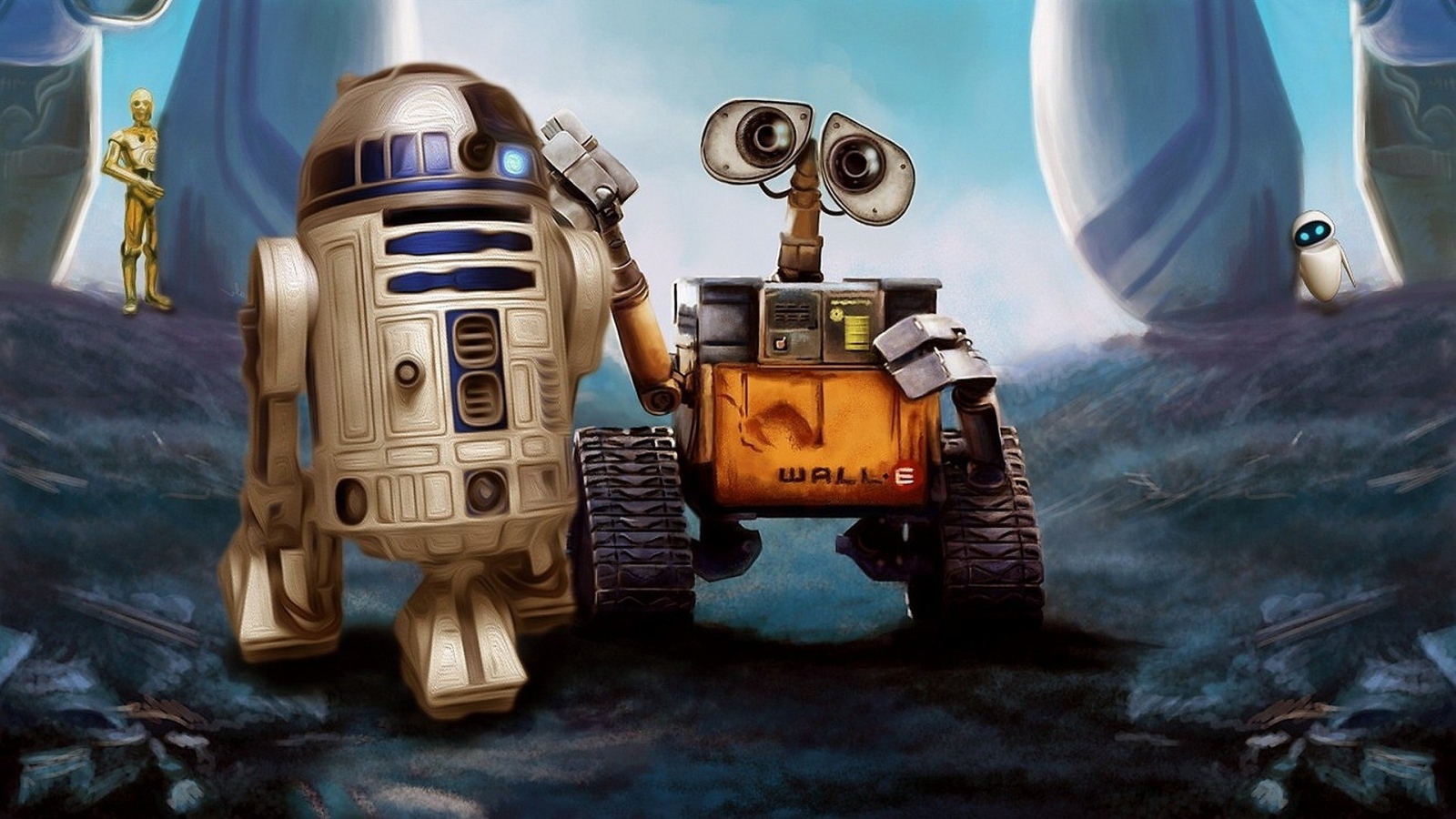 Роботы R2-D2 и Wall-E