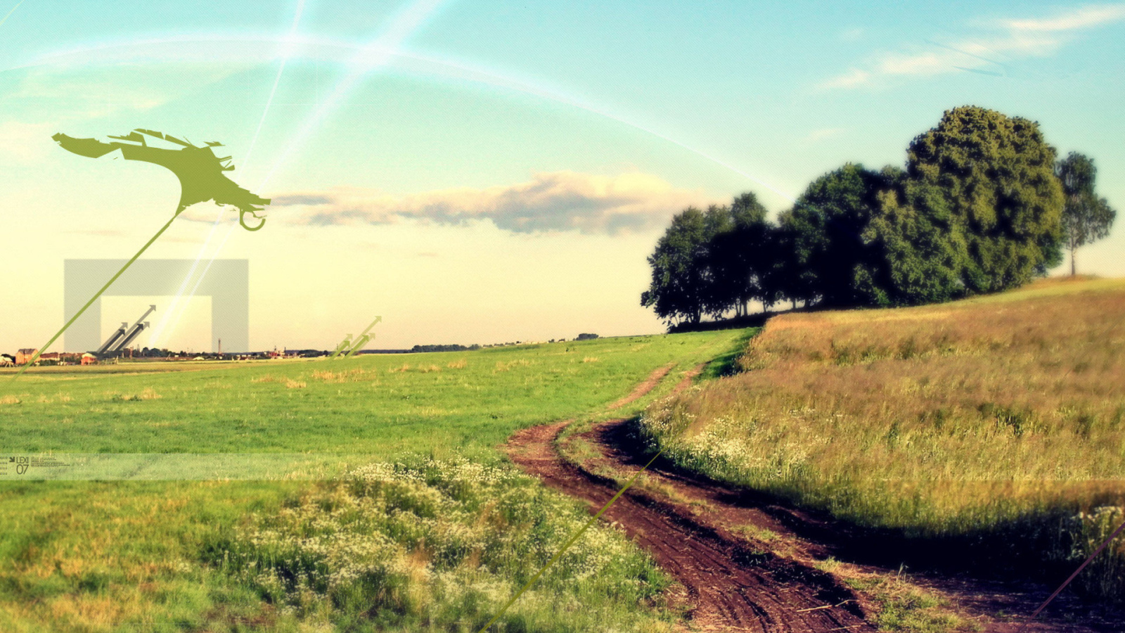 Грунтовая дорога через поле