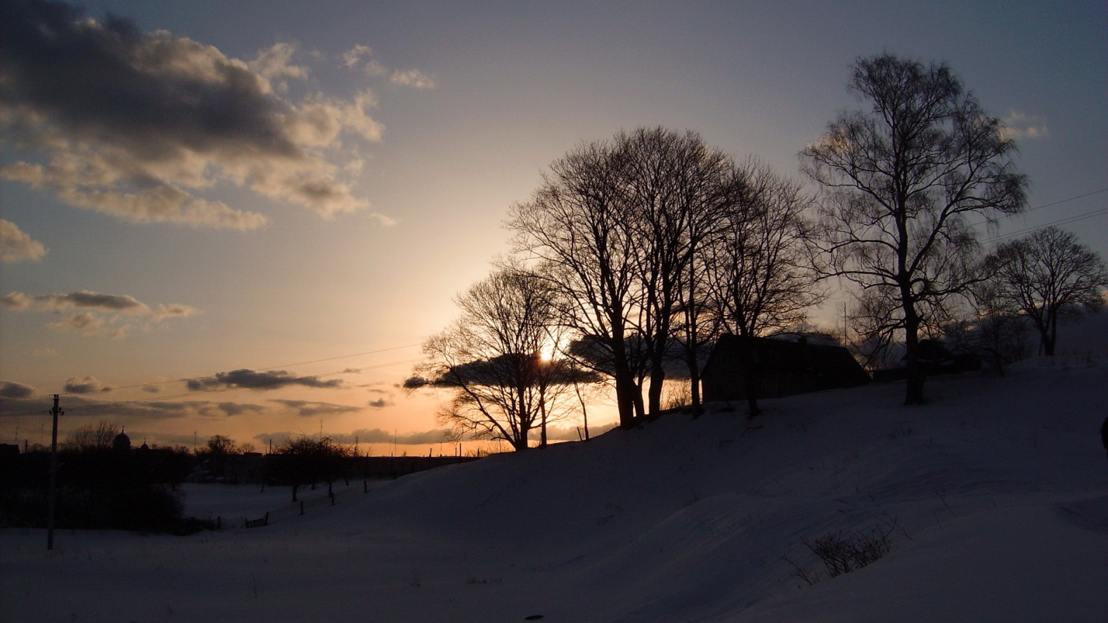 Зимний вечер в деревне
