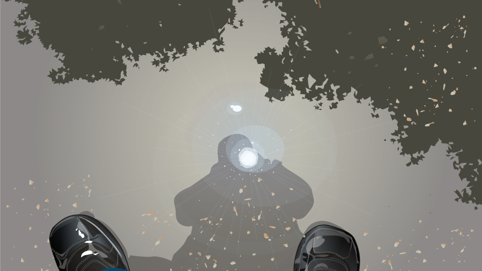 Отражение человека в воде