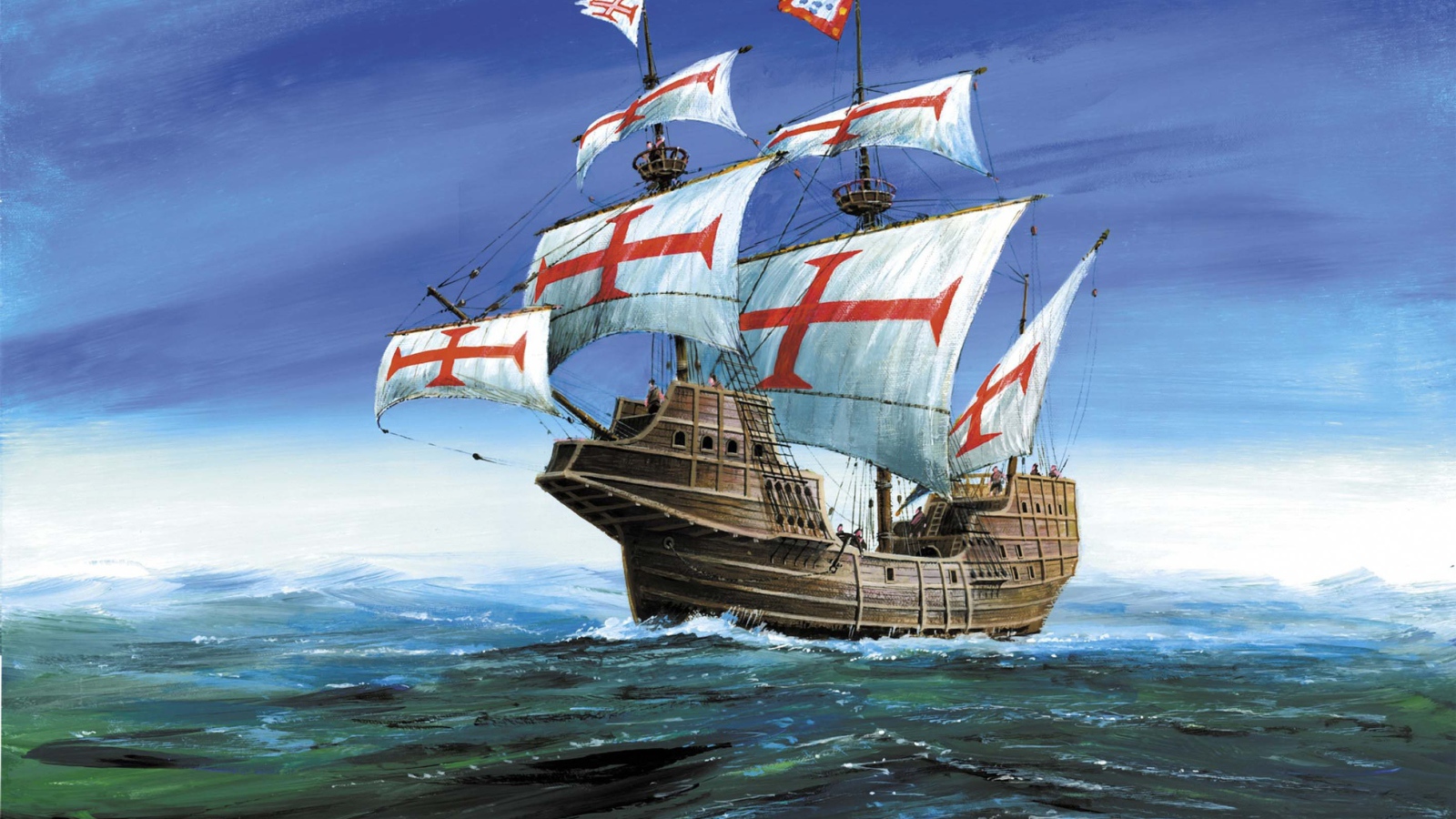 Парусный корабль с крестами