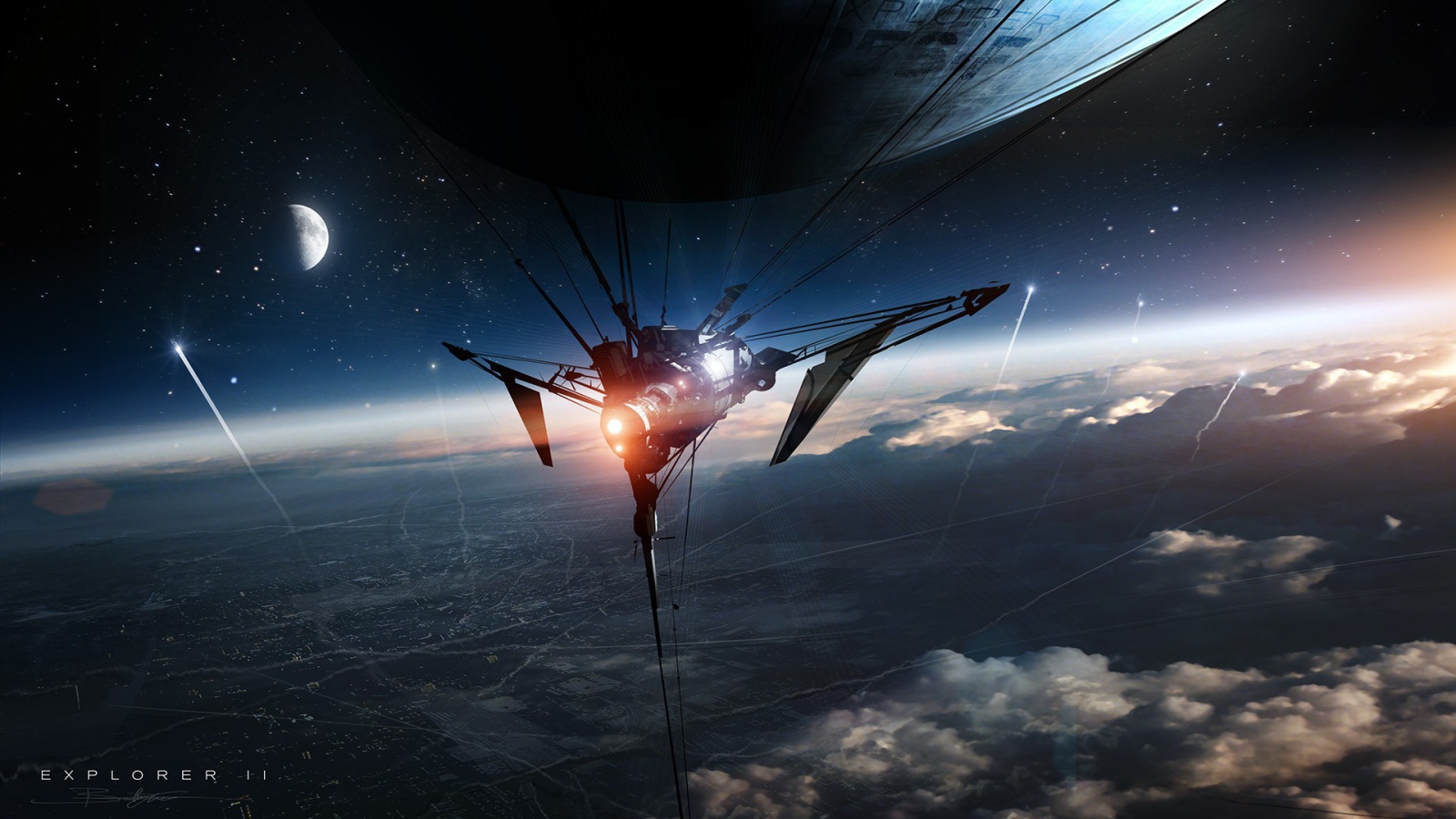 Космический аппарат над землей