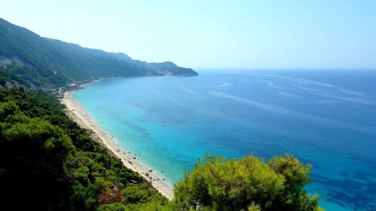 Azure sea off the coast of Lefkada, Greece