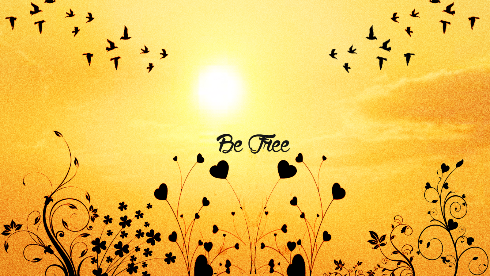 Будь свободен, желтый фон