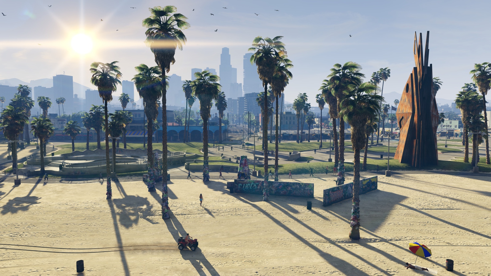Palm trees on the beach, the game Grand Theft Auto V