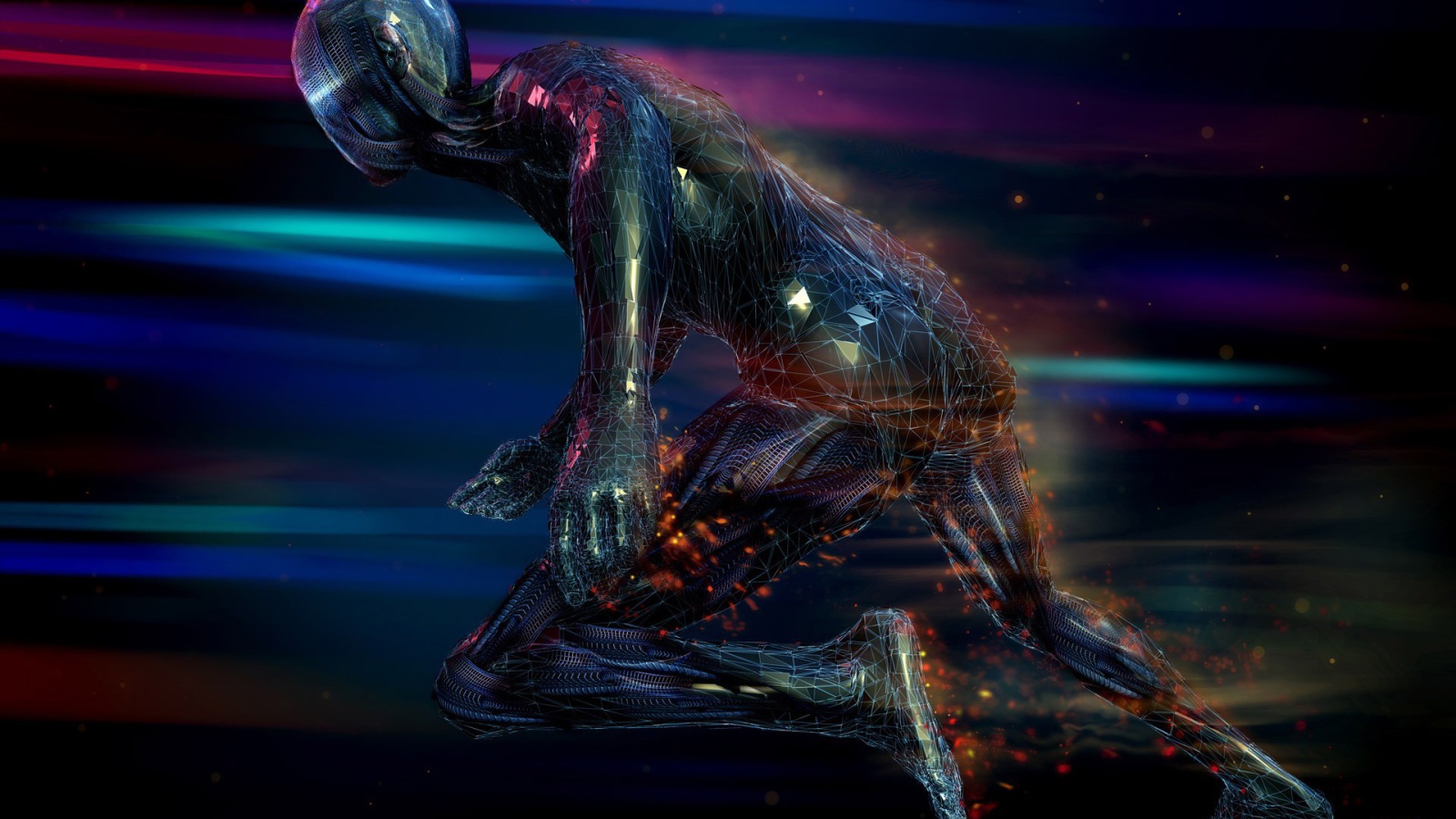 Бегущий человек 3D графика 