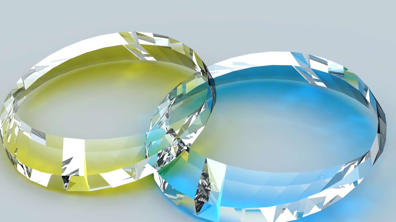 Два прозрачных драгоценных камня 3д графика 