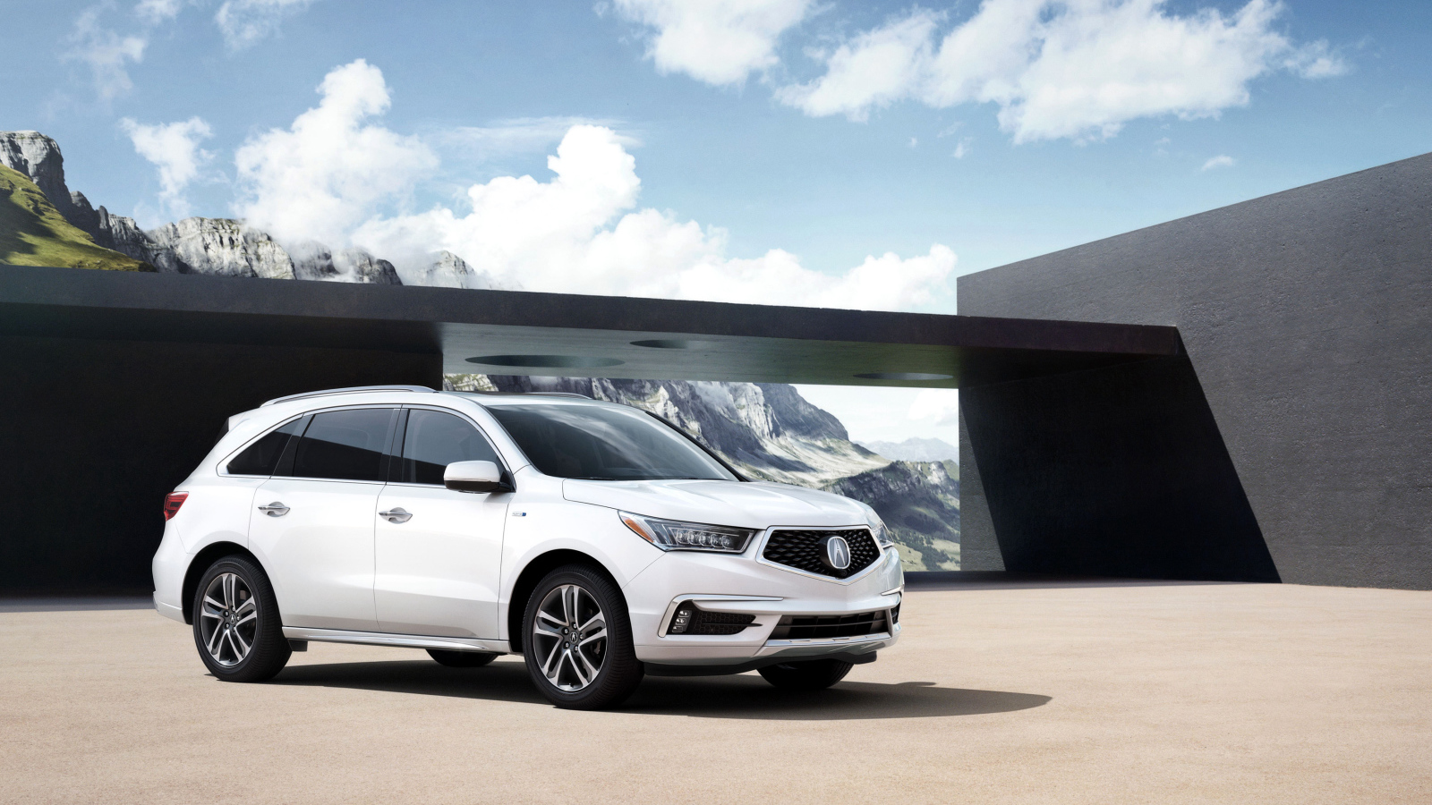 Белый автомобиль Acura MDX, 2017 