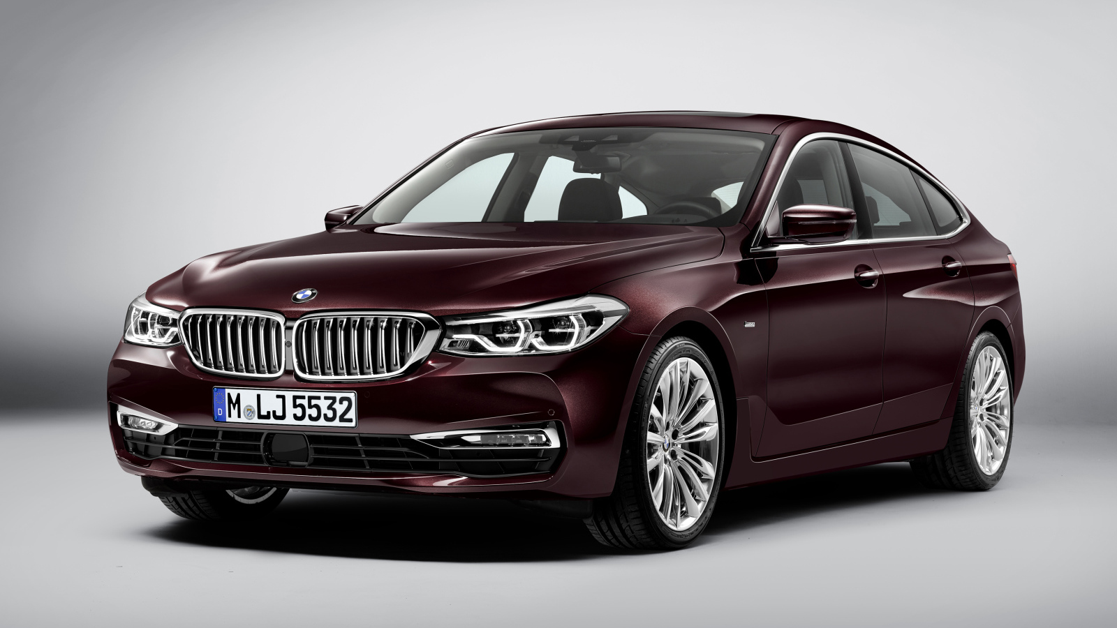 Бордовый автомобиль BMW  630d xDrive Gran Turismo, 2017