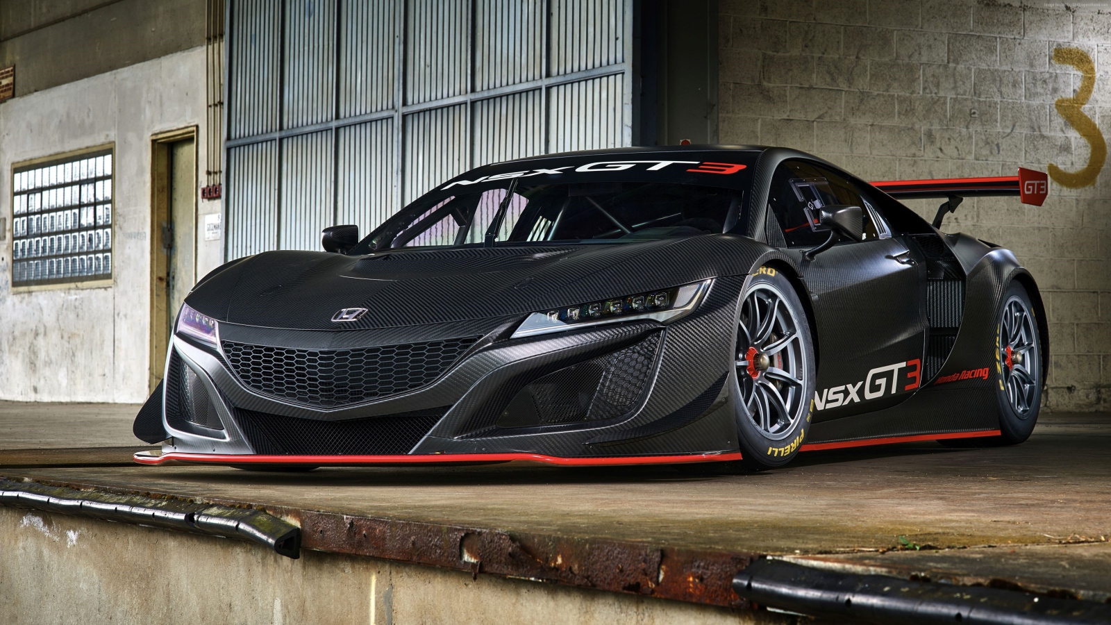 Стильный спортивный тюнингованный автомобиль Honda NSX GT3