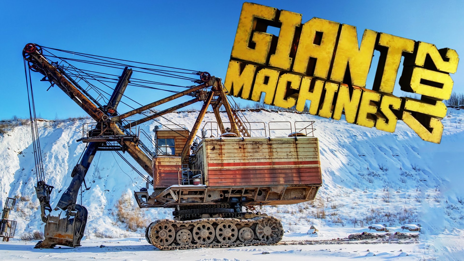 Экскаватор в заснеженном карьере игра Giant Machines 2017 