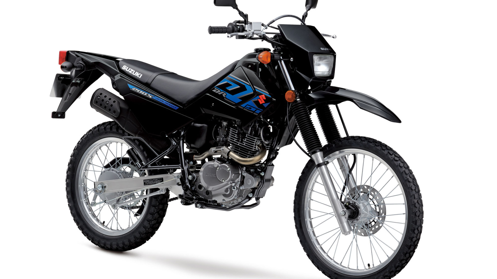 Черный мотоцикл Suzuki DR200S 