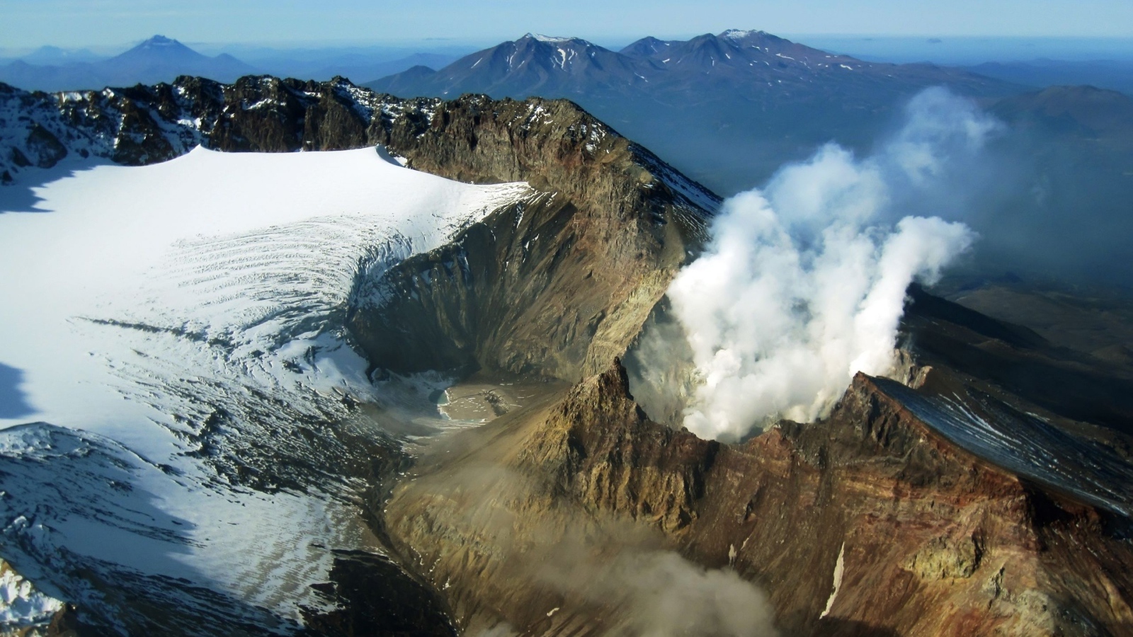 The smoking volcano, Kamchatka, Russia 