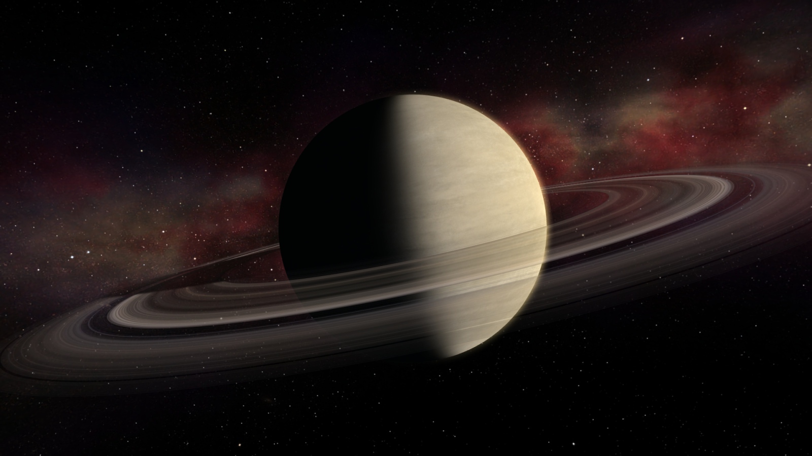 Большая планета Сатурн с кольцами 