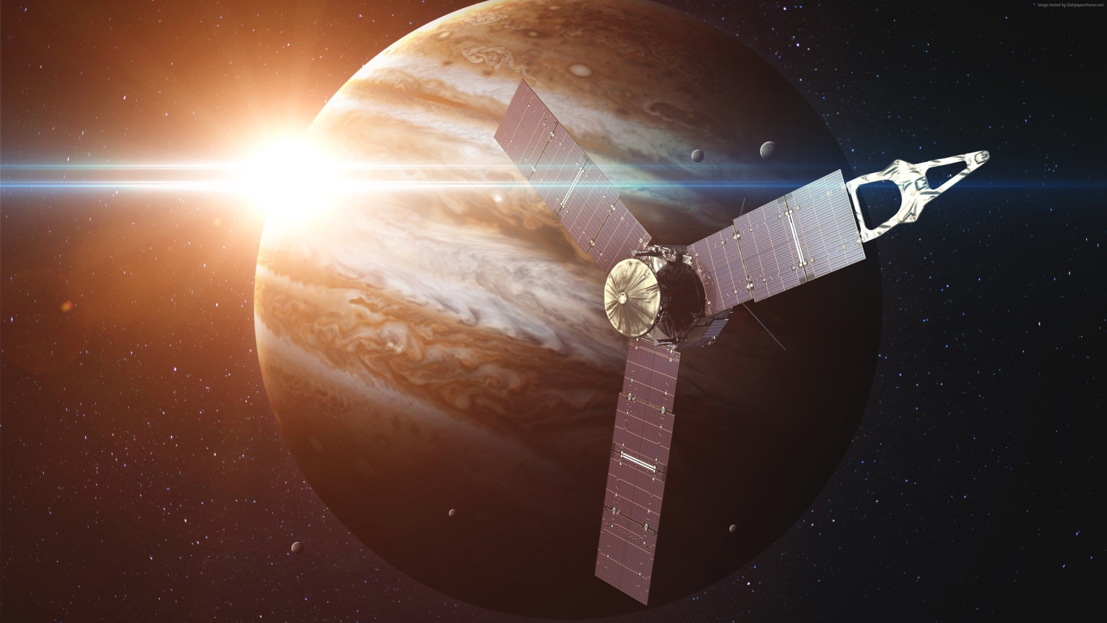 Межпланетная станция Юнона на фоне планеты Юпитер