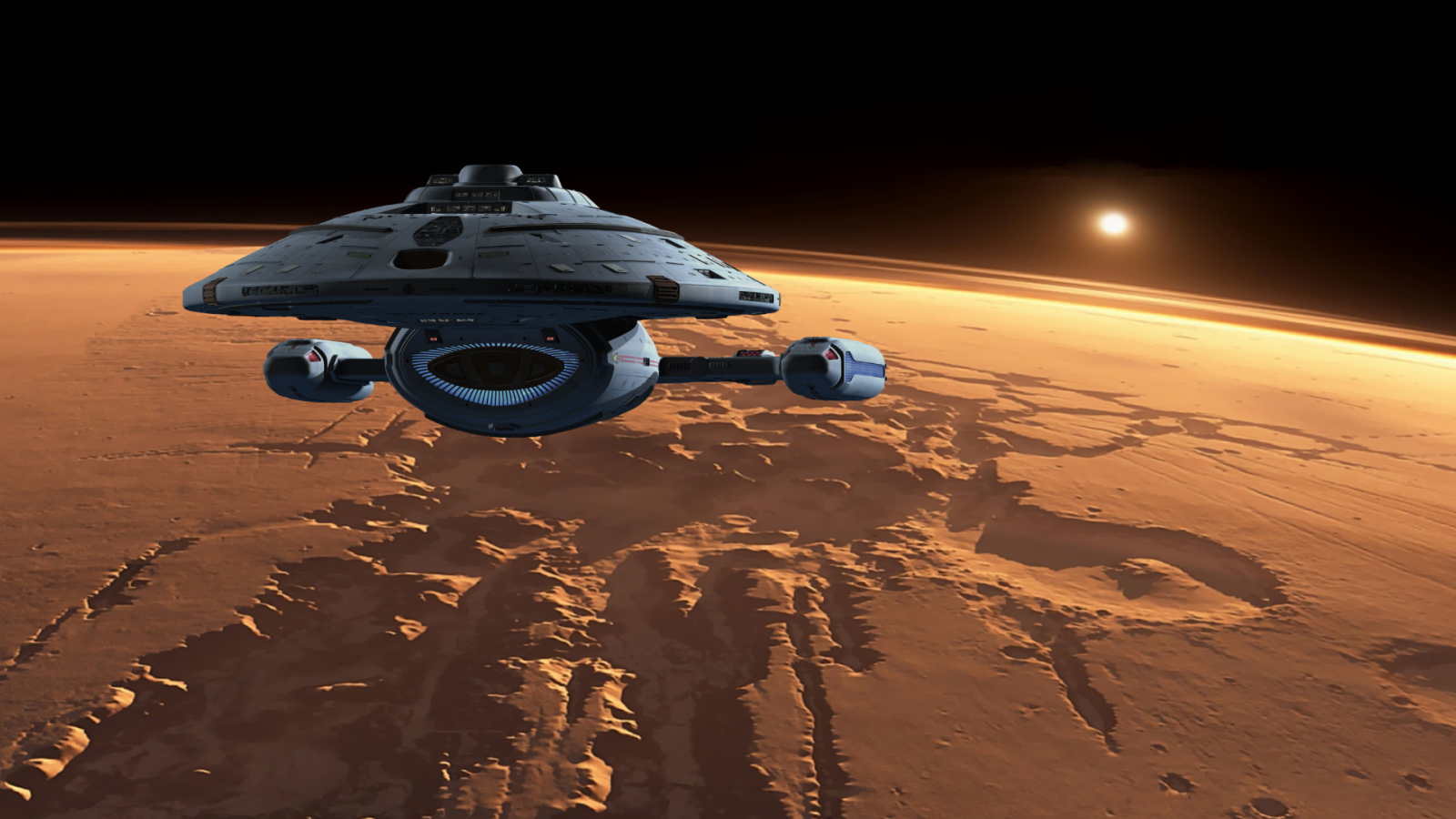 Космический корабль летит на Марс 