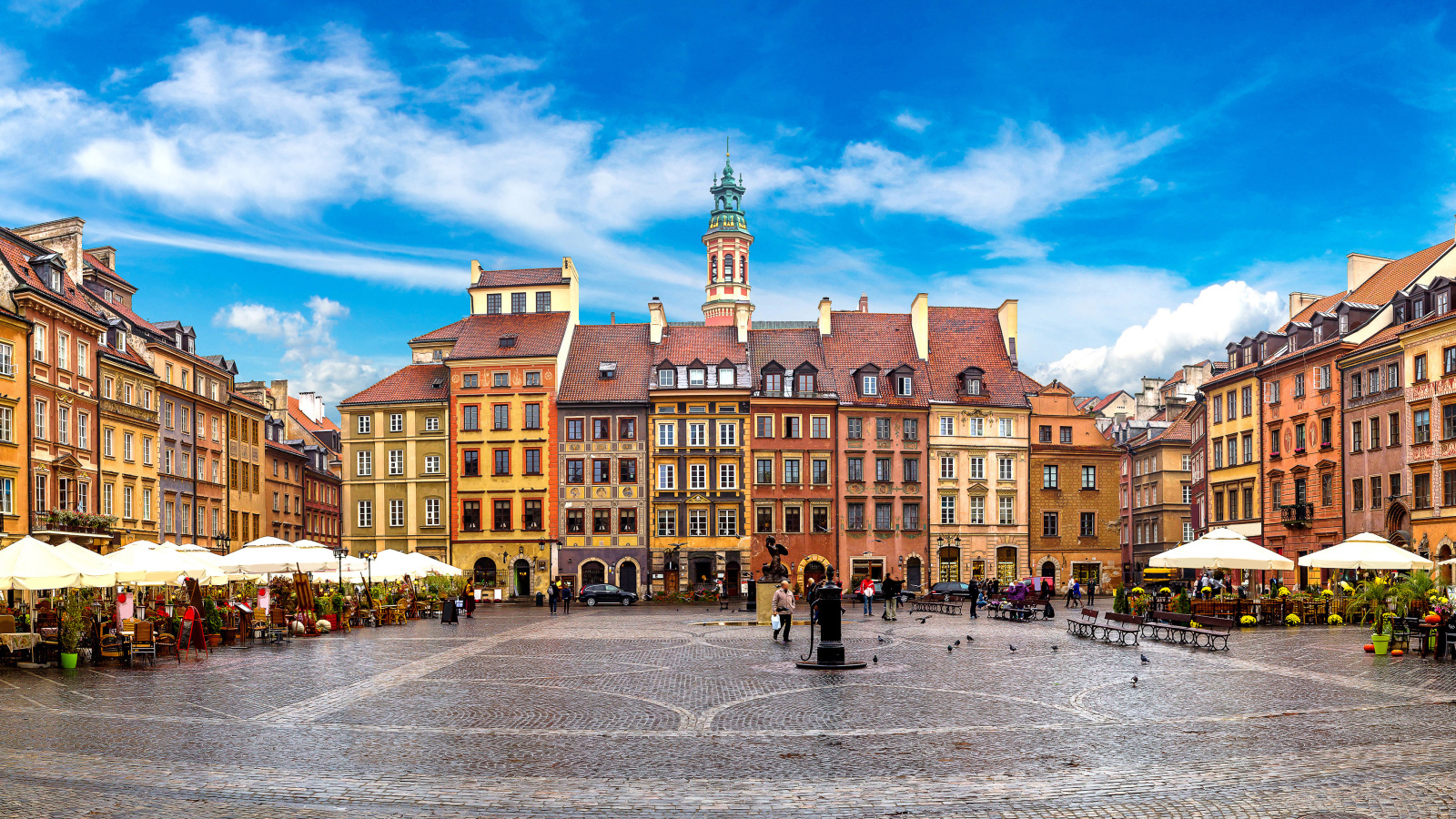 Архитектура городской площади, Варшава. Польша 