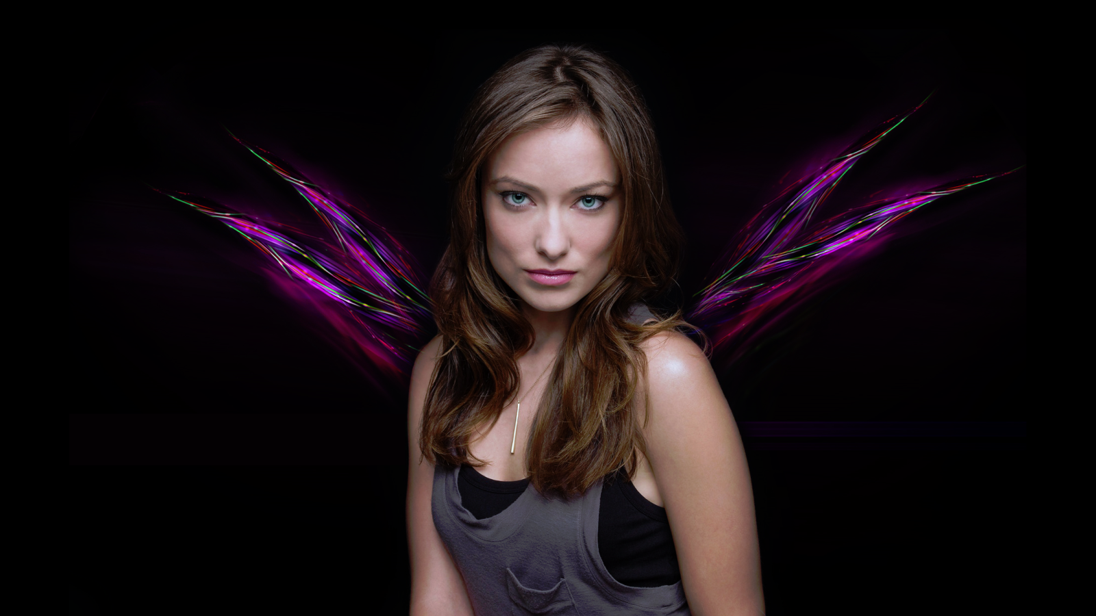 Американская актриса Оливия Уайлд с зелеными глазами 