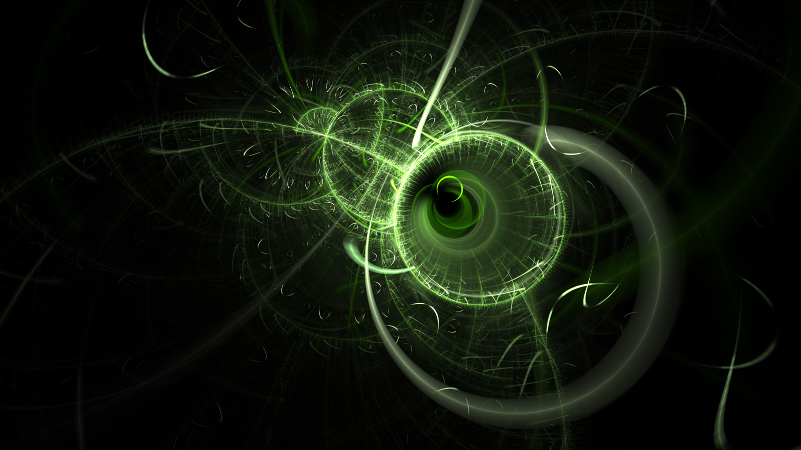 Абстрактный фрактальный рисунок с зеленым оттенком