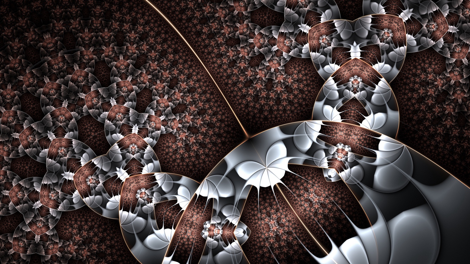 Красивый фрактальный рисунок в коричневых и серых тонах