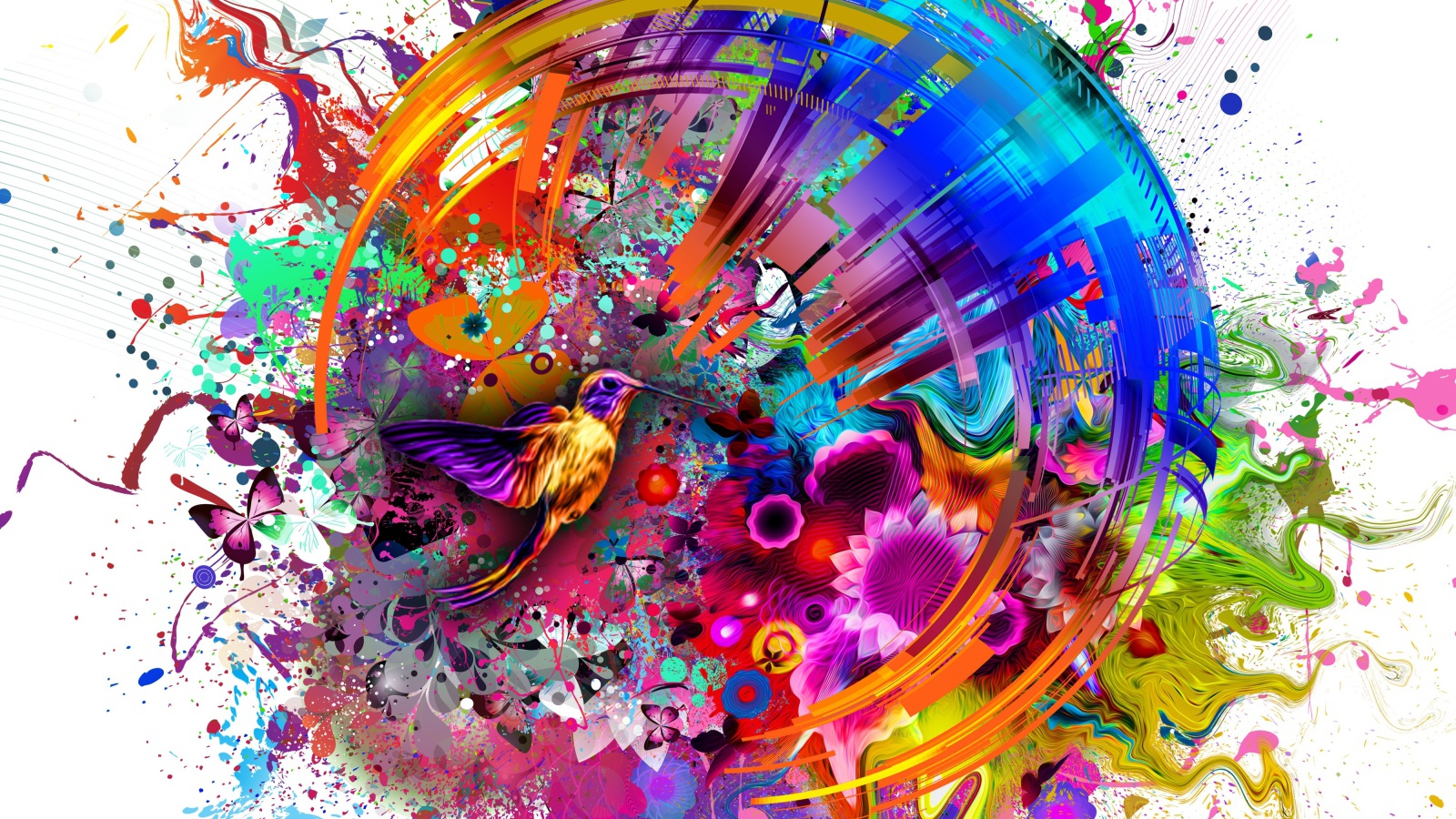 Фантастический рисунок 3д графика на белом фоне 