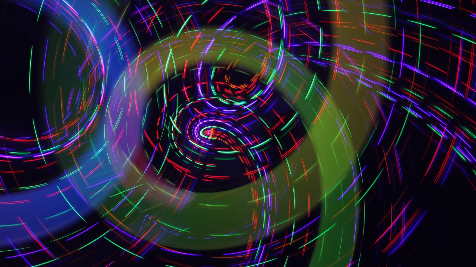 Вращающиеся разноцветные неоновые лучи 