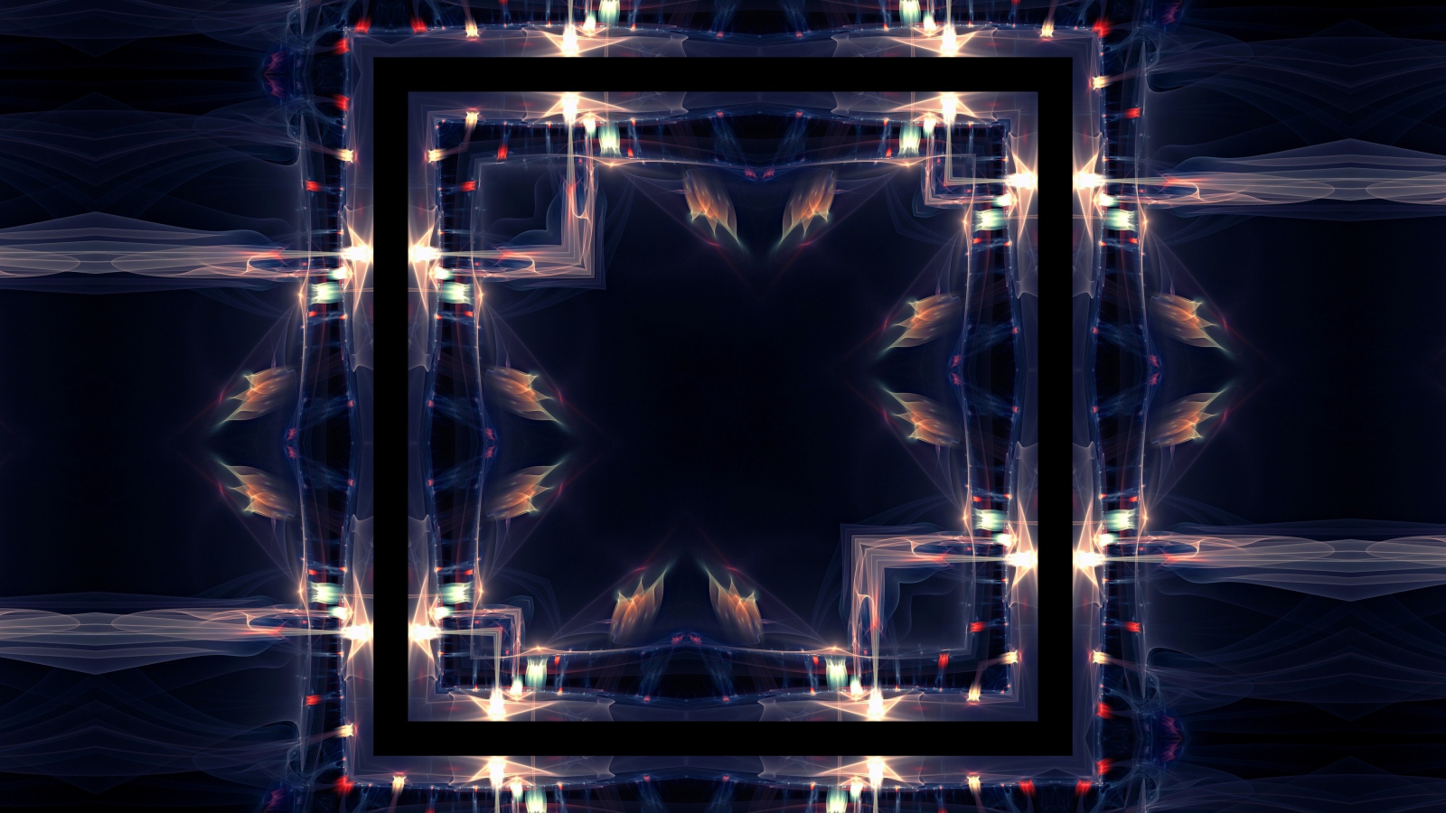 Квадрат с яркими волнами, 3д графика