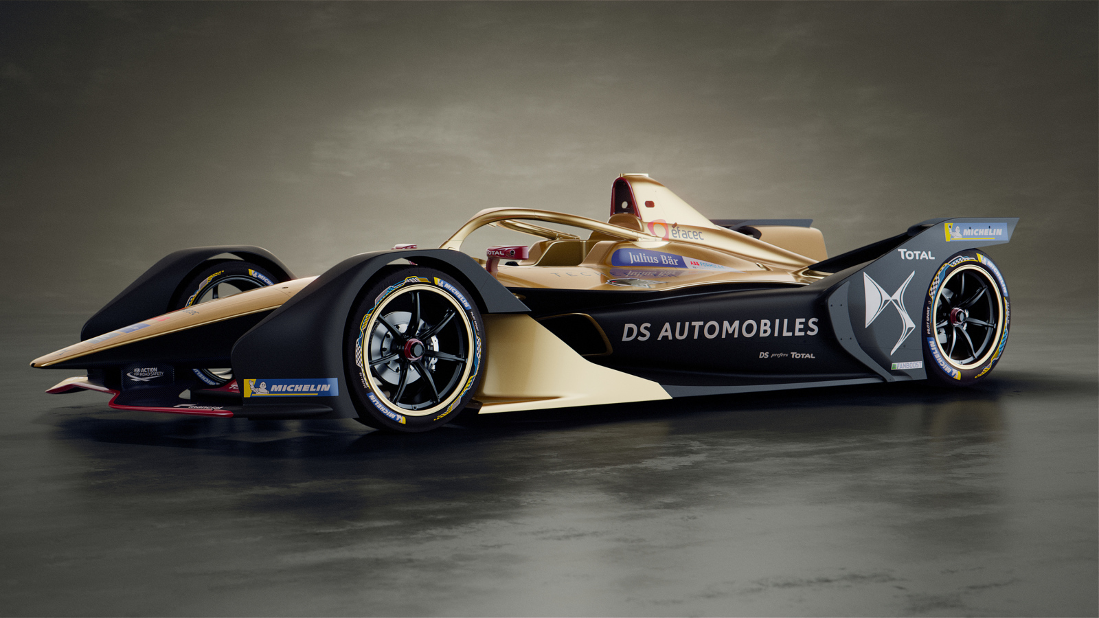 Гоночный автомобиль DS E-Tense FE 19 вид сбоку